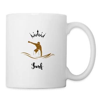 Surfeur doré sur vague  - Mug blanc - blanc - Droite