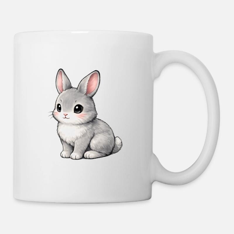 Gray Bunny Illustration - Tasse - Weiß