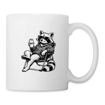 Waschbär Relax - Tasse - Weiß - Rechts