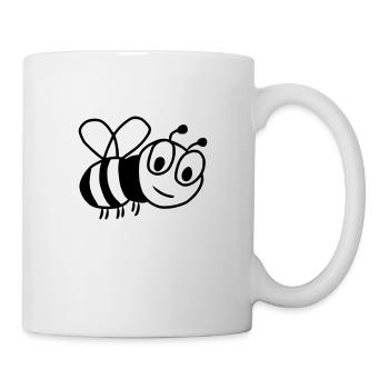 Freche Biene Skizze - Tasse - Weiß - Rechts