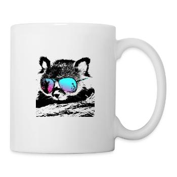 Red panda with sunglasses - Mug - white - Right