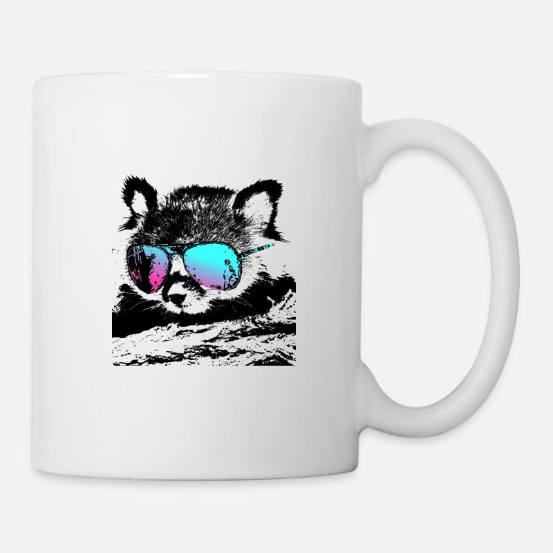 Panda rouge avec des lunettes de soleil - Mug blanc - blanc