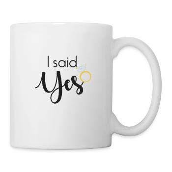 I said yes - with diamond ring - Mug - white - Right