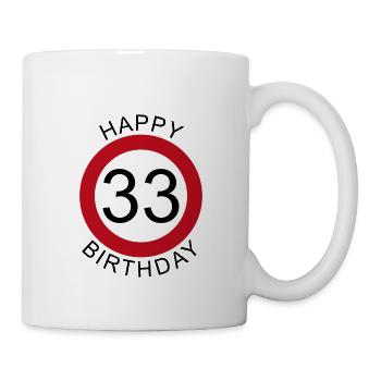 Joyeux anniversaire 33 anniversaire de signe de route - Mug blanc - blanc - Droite
