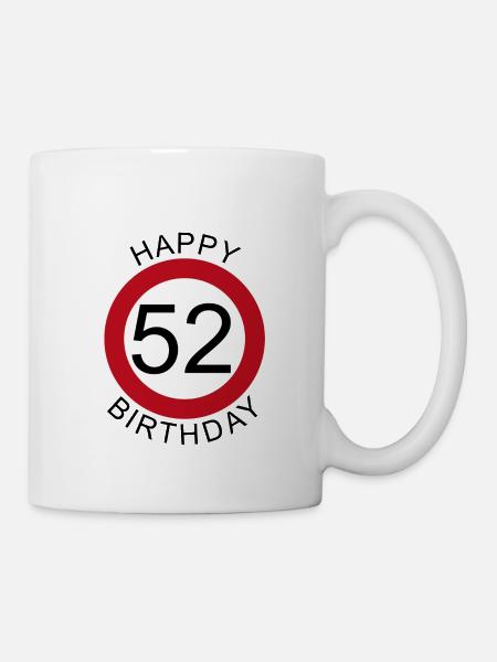 Joyeux anniversaire 52 Road Sign Birthday - Mug blanc - blanc