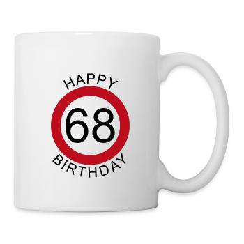 Joyeux anniversaire 68 signe de route anniversaire - Mug blanc - blanc - Droite