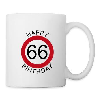 Joyeux anniversaire 66 panneau de signalisation - Mug blanc - blanc - Droite