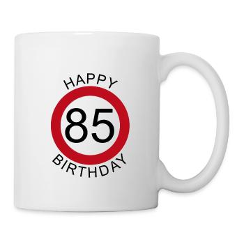 Joyeux anniversaire 85 signe de route anniversaire - Mug blanc - blanc - Droite