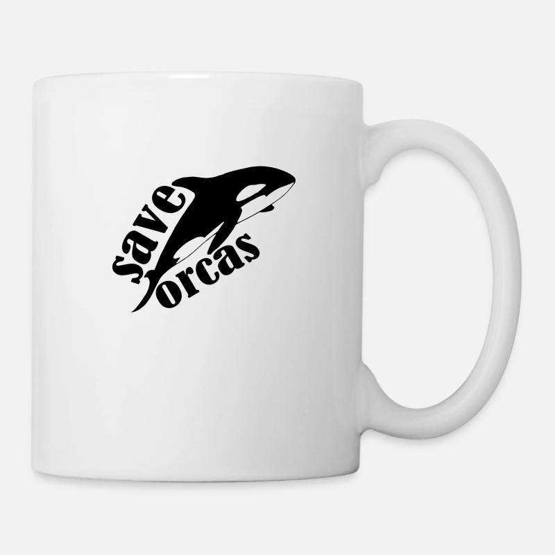 Save the Orcas Killerwal Schwertwal Geschenk - Tasse - Weiß