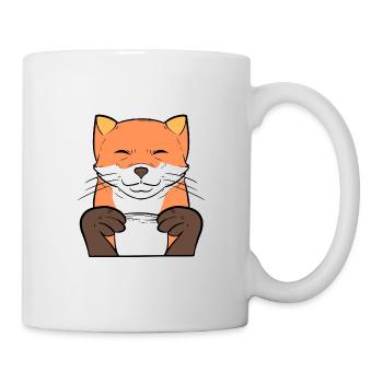 Fox Kaffee Kaffee-Trinker Geschenk - Tasse - Weiß - Rechts