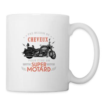 motard homme cheveux cadeau humour motard moto - Mug blanc - blanc - Droite