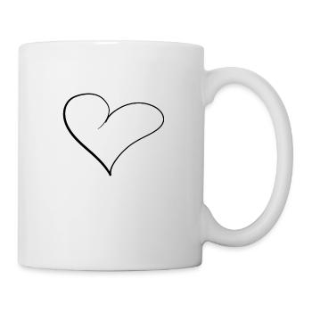 Herzen Linien - Tasse - Weiß - Rechts