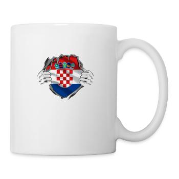 Croatia Flag Adriatic Zagreb Croatian Flag - Mug - white - Right