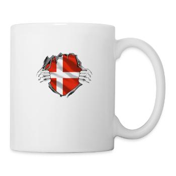 Danemark Drapeau Scandinavie Drapeau danois Voyage - Mug blanc - blanc - Droite