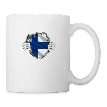 Finnland Flagge Suomi Finnische Fahne Used Look - Tasse - Weiß - Rechts