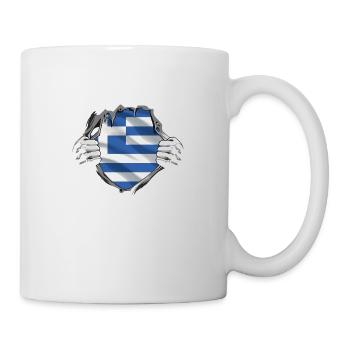 Grèce Drapeau Hellas Athènes Drapeau grec - Mug blanc - blanc - Droite
