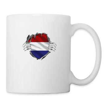 Niederlande Flagge Holland Niederländische Fahne - Tasse - Weiß - Rechts