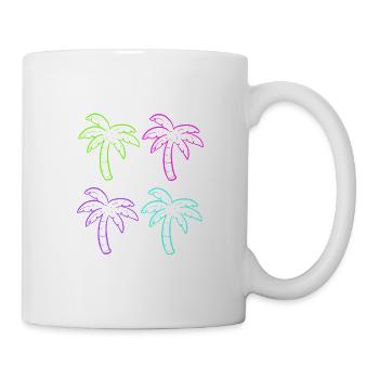 Mehrfarbige Palmen Innenarchitekt Geschenk - Tasse - Weiß - Rechts