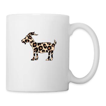 goat in leopard pattern crazy organic goat - Mug - white - Right