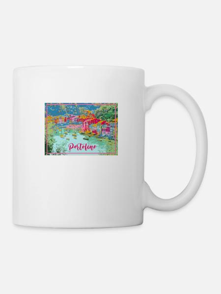 portofino,italien,hafen,meer,landschaft,italy - Tasse - Weiß