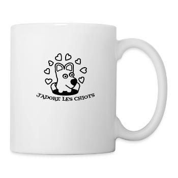 j'adore les chiots - Mug blanc - blanc - Droite