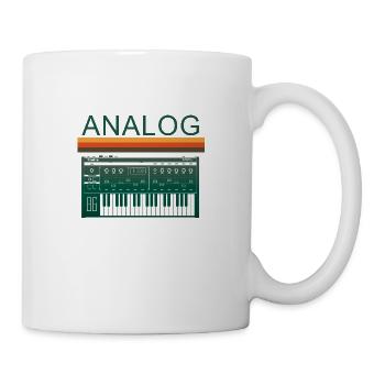 Analoger Vintage-Synthesizer - Tasse - Weiß - Rechts
