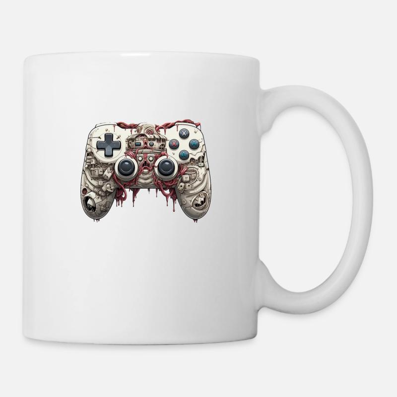 Funny Halloween Cartoon Gaming Controller Zombie - Tasse - Weiß