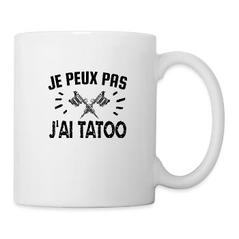 je peux pas j'ai tatoo - Mug blanc - blanc - Droite