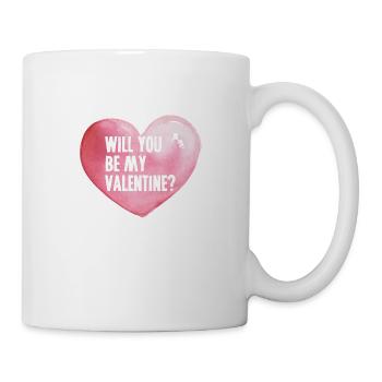 Valentine Geschenke / Will you be my valentine? - Tasse - Weiß - Rechts