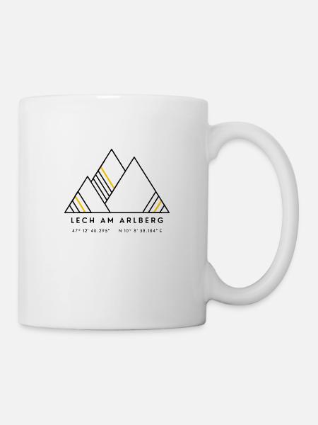Minimalistisches Lech am Arlberg-Logo - Tasse - Weiß
