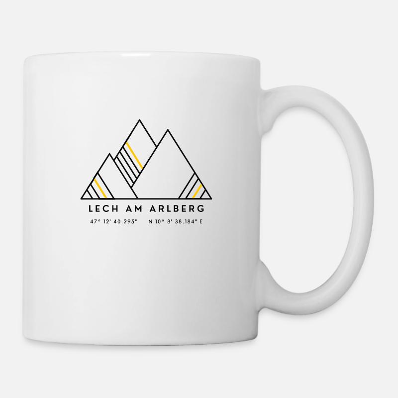 Minimalistisches Lech am Arlberg-Logo - Tasse - Weiß