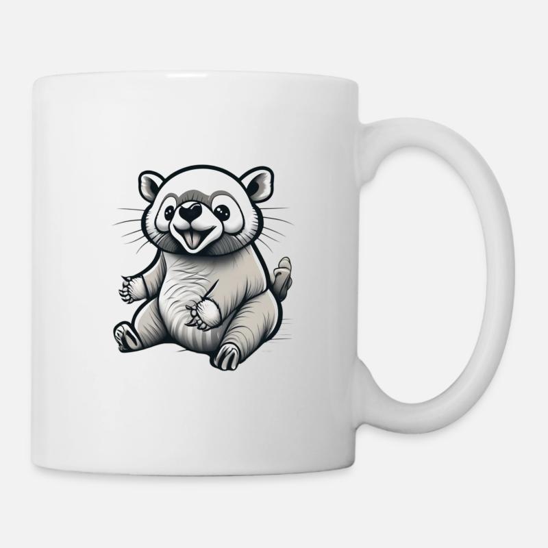 Small Seated Animal: Cartoon - Mug - white