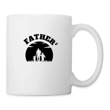 Father² 2 Enfants Garçon Et Fille Noir - Mug blanc - blanc - Droite