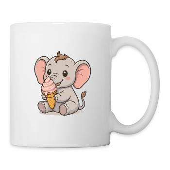 Eiszeit mit Elefant - Tasse - Weiß - Rechts