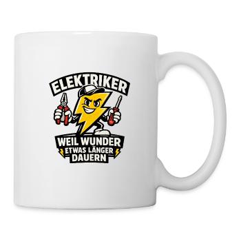 Elektriker Geschenk lustiges Spruch T-Shirt Handwe - Tasse - Weiß - Rechts