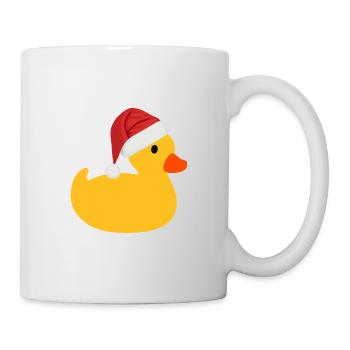 Quietscheente mit Nikolaus Mütze - Tasse - Weiß - Rechts