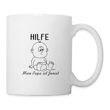 Hilfe, mein Papa ist Jurist - Tasse - Weiß - Rechts