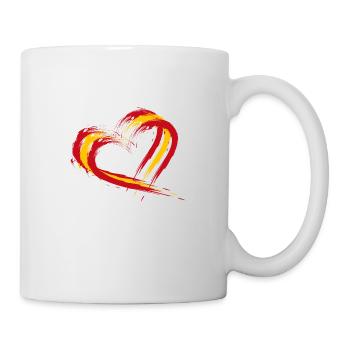 Herz Bürste Flagge Spaniens Fahne Urlaub Reise - Mug blanc - blanc - Droite
