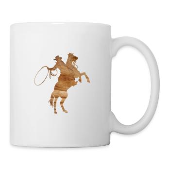 Westernreiten Reining Reiter Pferdeliebe Geschenk - Tasse - Weiß - Rechts