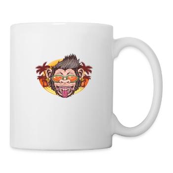 Cooler Affe Strand Geschenk - Tasse - Weiß - Rechts