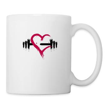 Heart open dumbbell sport - Mug - white - Right