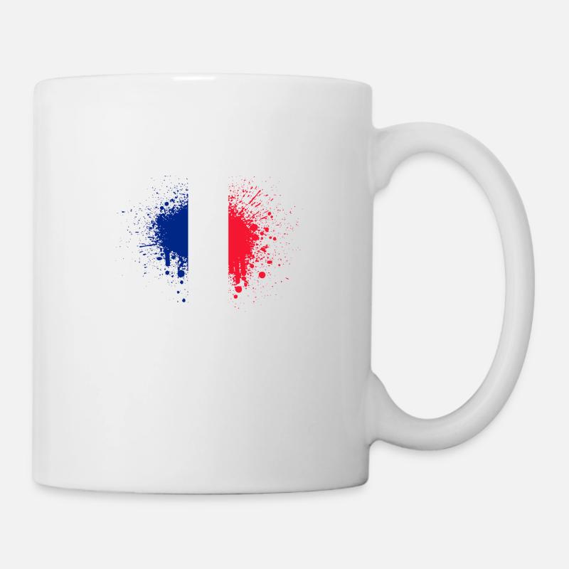 France Drapeau Éclaboussures de couleur - Mug blanc - blanc