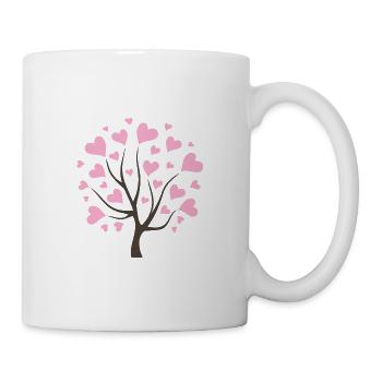 Love tree with pink hearts - Mug - white - Right