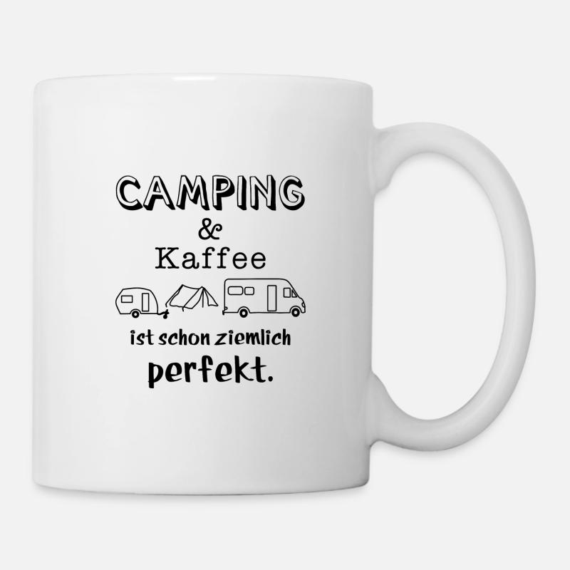 camping und kaffee - Tasse - Weiß