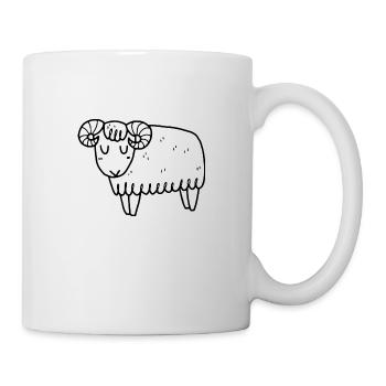 Schaf Islandschaf Widder Mufflon Schafbock - Tasse - Weiß - Rechts