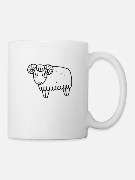 Schaf Islandschaf Widder Mufflon Schafbock - Tasse - Weiß
