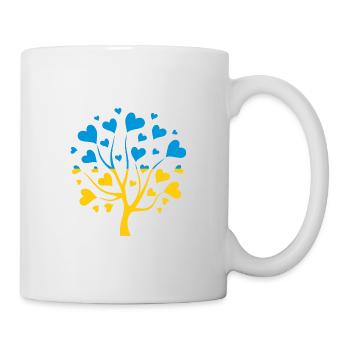 Ukrainische Flagge in Form eines Baumes der Liebe - Tasse - Weiß - Rechts