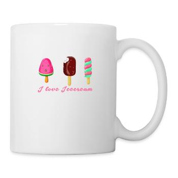 crème glacée, crème glacée, j’adore la crème glacée, crème glacée avec style, glace à l’eau - Mug blanc - blanc - Droite