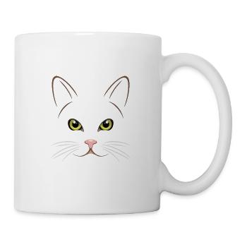Portrait of a cat with green eyes - Mug - white - Right