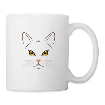 Portrait of a cat with yellow eyes - Mug - white - Right